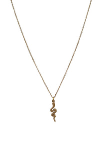 Colar Aço Dourado Pendente Cobra