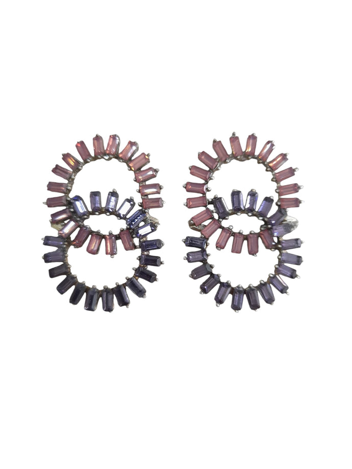 Brinco Dupla Argola cristais